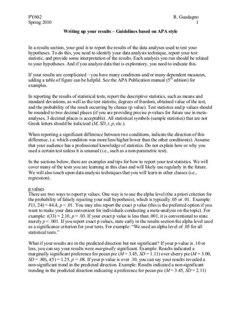 how to present survey results in a dissertation|Reporting Research Results in APA Style .